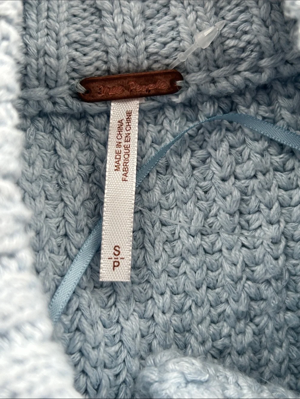 Free People Brooklyn Belted Cardi Sweater in Ballard Blue Size Small NWOT